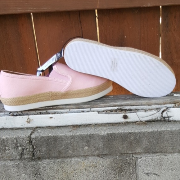 Pink Faux Suede Espadrille Slip On Sneakers - Picture 2 of 5